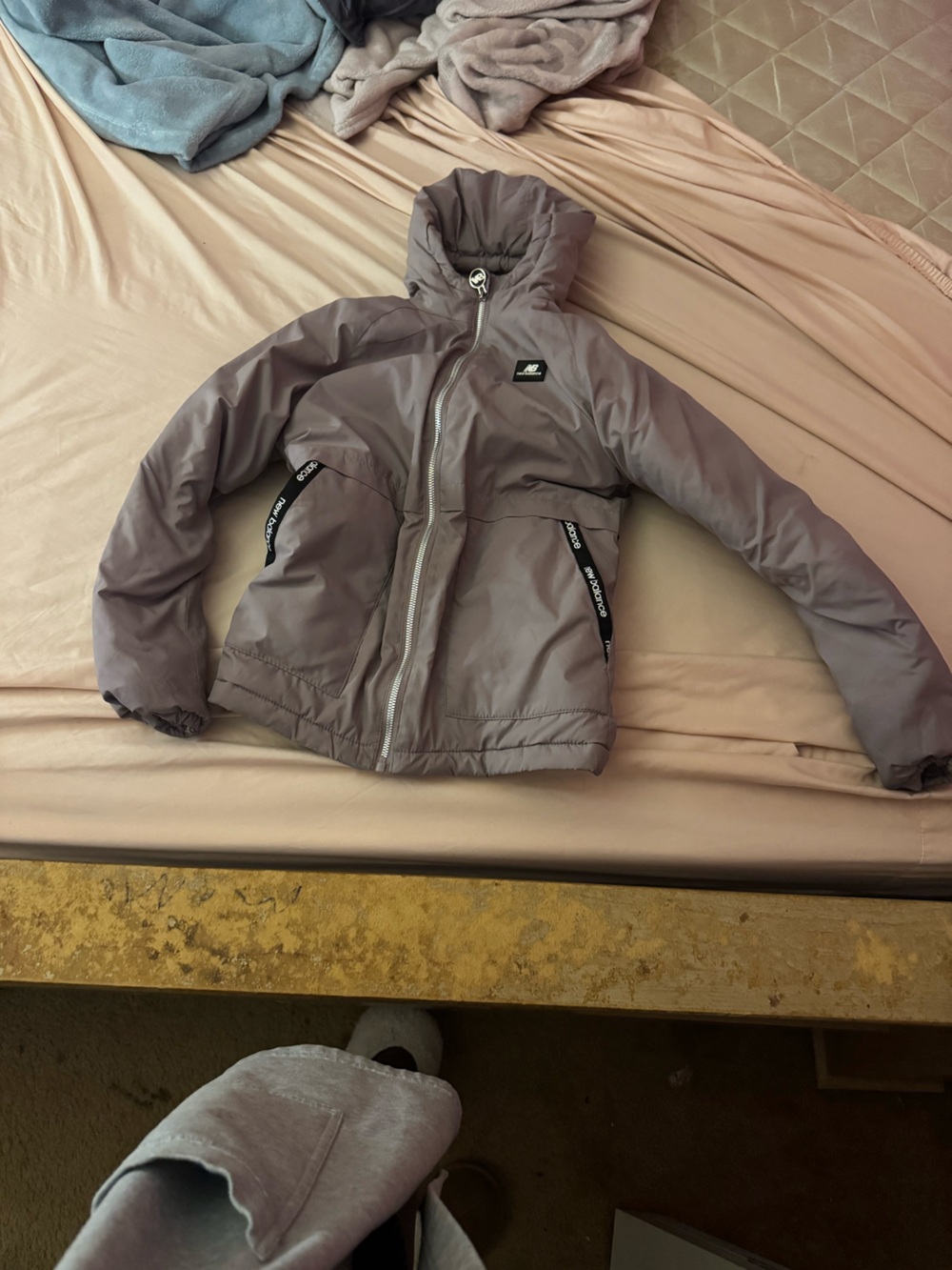 New Balance kids  Taupe Gray Puffer Jacket